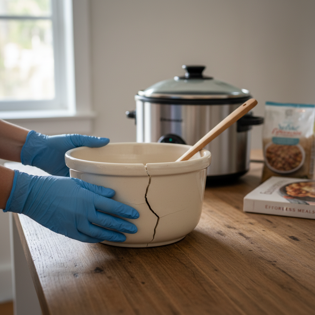 How to Safely Handle a Cracked Slow Cooker Stoneware Insert